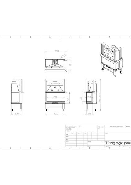 100 cm L Tipi Asansörlü Şömine Haznesi