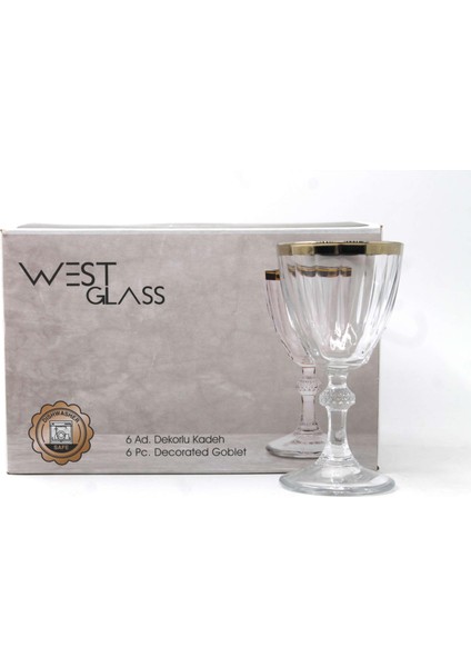 Westglass W440113G Diamon Gold Kaplama Ayaklı Kahve Yanı Bardağı