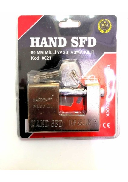 80 mm Yassı Asma Kilit (4 Anahtarlı)