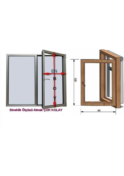 Pileli Kapı ve Pencere Sinekliği Eloksal Gri modelleri