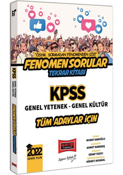 KPSS 2022 Genel Yetenek Genel Kültür Tüm Adaylar Için Fenomen Sorular Tekrar Kitabı