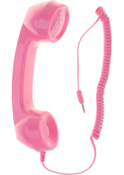 3.5mm Retro Telefon Ahizesi - Pembe (Yurt Dışından)