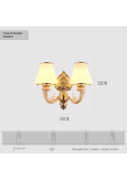 Kapalı Duvar Lambası, Yaratıcı Modern Basit Tarzı, 4015 Çift Başlı