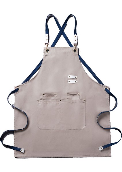Şef Çalışma Önlüğü Erkekler Kadınlar Için Cepler ile Moda Tuval Su Geçirmez Önlük Mutfak Cafe Erkek Barbekü Catering Kadın Workwear Önlük (Yurt Dışından)