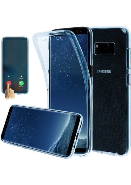 Galaxy S8 Plus Kılıf 360 Tam Koruma Şeffaf Silikon