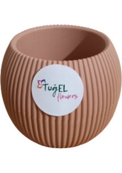 Tuğel Flowers Yuvarlak Plastik Mercan Saksı No:3 Pembe (0.70 Litre)