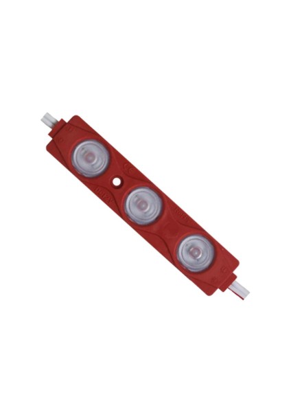 12 Volt 1.2 Watt 3’lü Mercekli 2835 Modül Led Kırmızı (10 Adet)