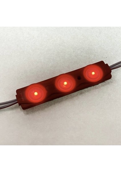 12 Volt 1.2 Watt 3’lü Mercekli 2835 Modül Led Kırmızı (10 Adet)