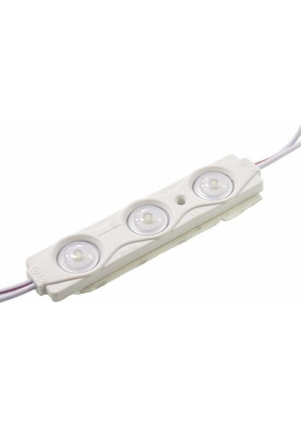 12 Volt 1.2 Watt 3’lü Mercekli 2835 Modül Led Beyaz (10 Adet)