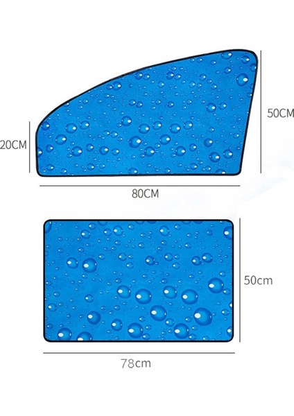 4 Adet Tek Katmanlı Güneş Korumalı Manyetik Araba Perdesi Mavi ((Yurt Dışından)