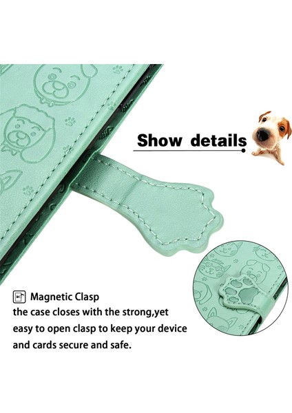 Kılıf Samsung Galaxy A12 Çevir Cüzdan Kabartmalı Kapak Etui Housse Kedi Köpek Desen - Yeşil (Yurt Dışından) indirimleri