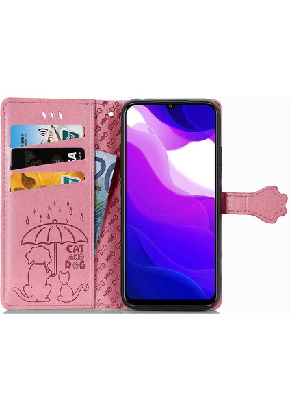Kılıf Xiaomi Mi 10 Lite Flip Cüzdan Kabartmalı Kapak Etui Housse Kedi Köpek Deseni - Pembe (Yurt Dışından) modelleri