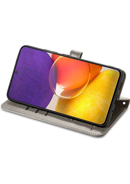 Samsung Galaxy A82 5g Flip Cüzdan Kabartmalı Kapak Etui Housse Kedi Köpek Desen - Gri (Yurt Dışından) indirimleri