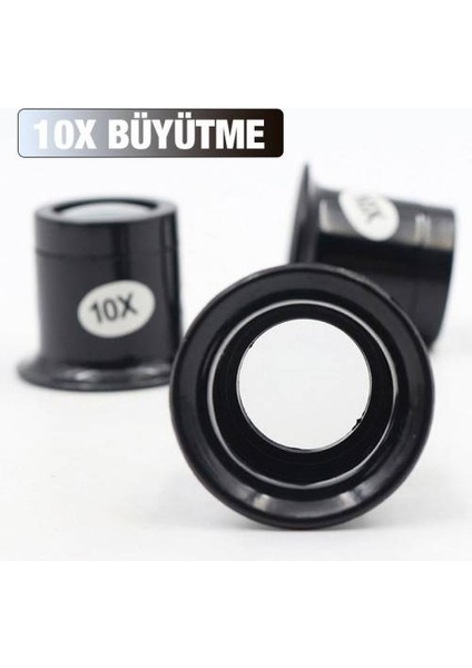 Polham 10X Büyüteç Optik Cam Lens Telefoncu Tamirci Saatçi Kuyumcu Için Göz Büyüteç Optik Lens