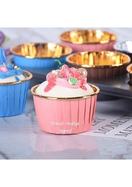 Trend Hediye Sepeti Cupcake Kek Kalıbı Pembe 25'li