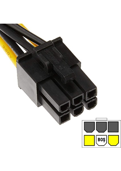 6 Pin Pcı-E Dişi To 15 Pin Sata Erkek Power Güç Kablosu 30 cm