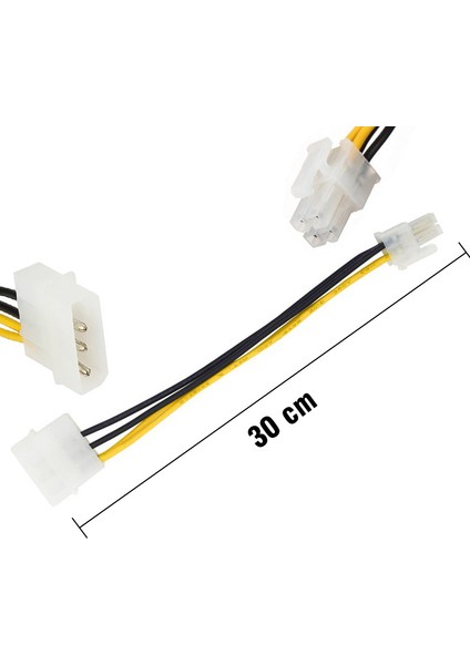 4 Pin Atx 12V To 4 Pin Molex 12 Power Güç Kablosu 30 cm