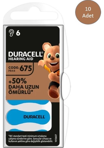 675 Numara İşitme Cihazı Pili 6x10 60 Adet
