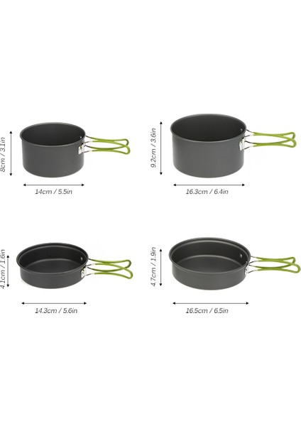 Lixada Taşınabilir Açık Sofra Kamp Tencere 2-3 Kişi (Yurt Dışından)