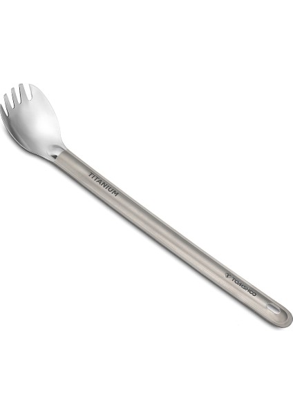 Titanyum Uzun Saplı Spork ile Cilalı Kase Açık (Yurt Dışından)