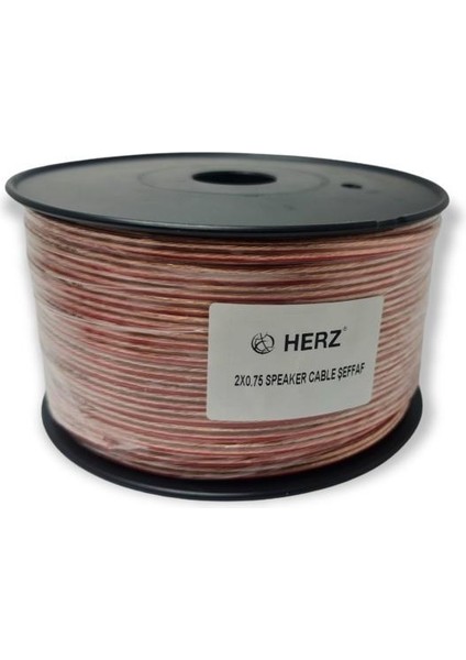 2x0.75 mm Hoparlör Kablosu 100 Metre Şeffaf