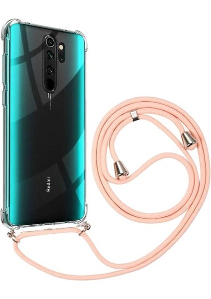 Xiaomi Redmi Note 8 Pro Boyundan Askılı Darbe Emici Şeffaf Silikon Kılıfı