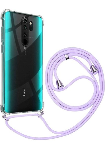 Xiaomi Redmi Note 8 Pro Boyundan Askılı Darbe Emici Şeffaf Silikon Kılıfı