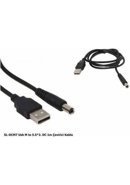 USB To 5.5*2.1 mm / USB To 5.5x2.1mm Güç Kablosu USB Power