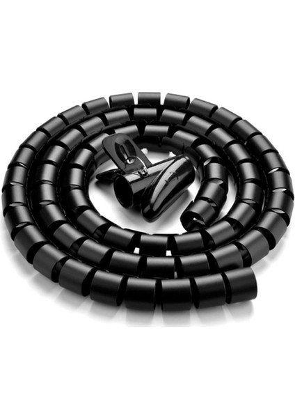 1.5 Metre Spiral Kablo Toplayıcı Siyah