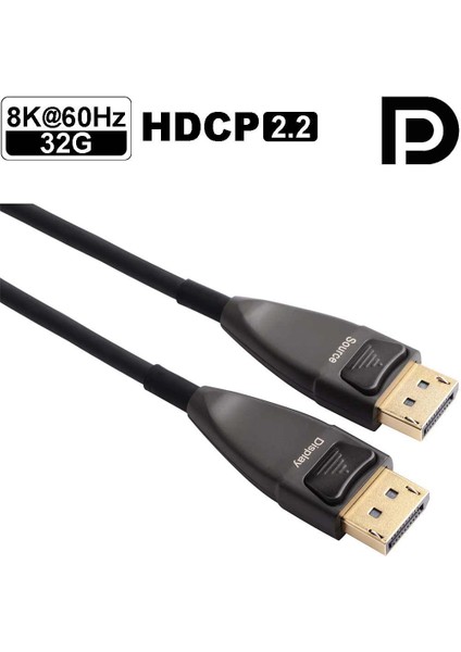 8K Displayport Kablo Fiber 10 mt