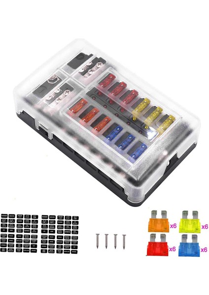 12 Yönlü Sigorta Bloğu Nemli Geçirmez Koruma Kapağı Etiket Kamyon Otomatik Rv Tarzı B Için Uygun