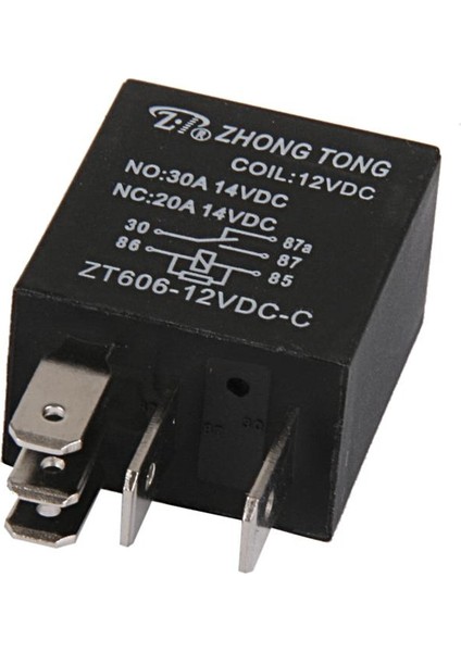 ZT606-12V-C-R Araba Oto Kamyon Dc 12 V 20A / 30A  Spdt Röle Röleleri 5 Pins