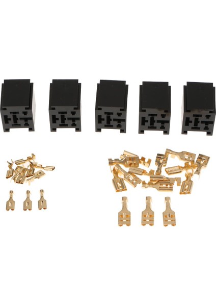 5 Adet 80A 4 Pin Röle Tutucu Soket + Gevşek Terminaller Tutucu Araba Alarm Kontrolü fiyatları