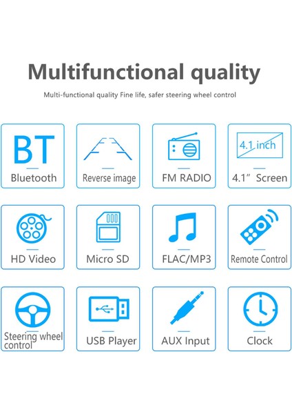 4.1 "dokunmatik Ekran Fm Radyo Ses Stereo Araba Video Mp5 Çalar Bt USB Tf Aux