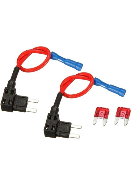 2x Devre Sigorta Tap Ats Mini Adaptörü Çift Devre Düşük Profil Bıçak Sigorta
