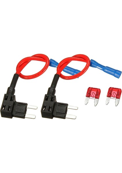 2x Devre Sigorta Tap Ats Mini Adaptörü Çift Devre Düşük Profil Bıçak Sigorta