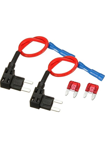 2x Devre Sigorta Tap Ats Mini Adaptörü Çift Devre Düşük Profil Bıçak Sigorta