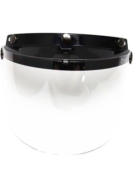 3-Snap Açık / Yarım Yüz Motosiklet Kask Ayna Kalkanı ile Flip Visor Clear