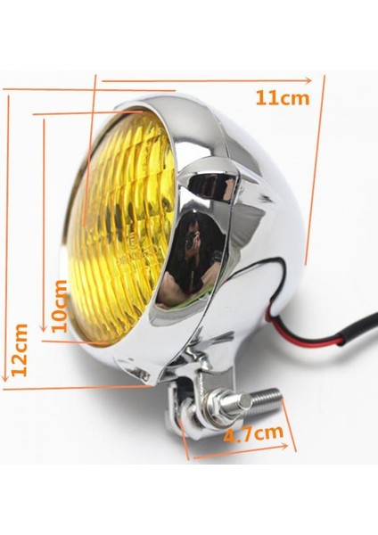 Alüminyum Alaşımlı Far Lambası Hor Harley Cafe Racer Bobber Özel Chopper # 2