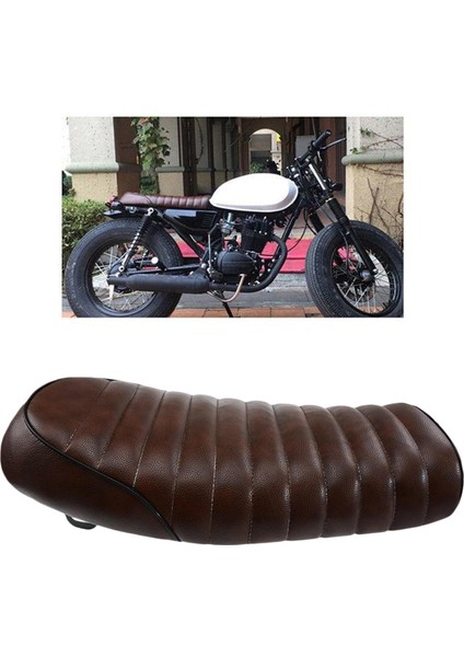 Yamaha SR500 Için Motosiklet Cafe Racer Koltuk Kahverengi Düz Koltuk Minderi XJ550 XJ650 fırsatları