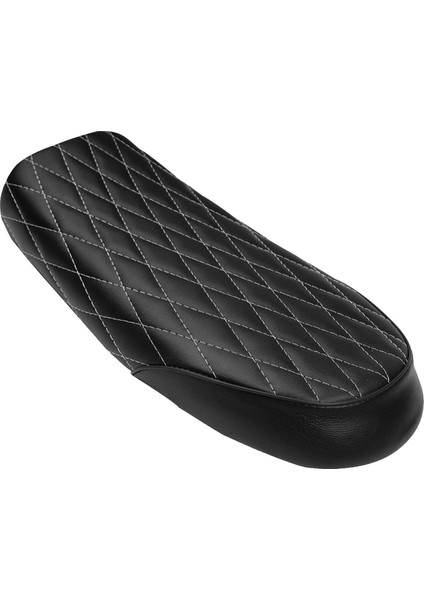 Yumuşak Deri Motosiklet Koltuk Saddle Cafe Racer Beyaz Hattı Uyar(Yurt Dışından)