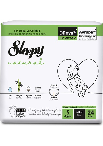 Natural Külot Bebek Bezi 5 Beden 11-18 kg 24lü fiyatları