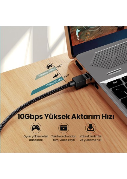 Cat7 Örgülü F/ftp 10GBPS RJ45 Ethernet Kablosu 5 Metre