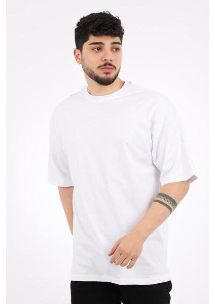 Stil Kombin Düz Basic Oversize Tişört Bld