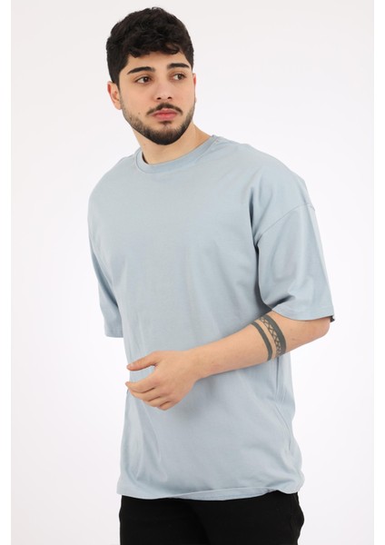 Stil Kombin Düz Basic Oversize Tişört Bld