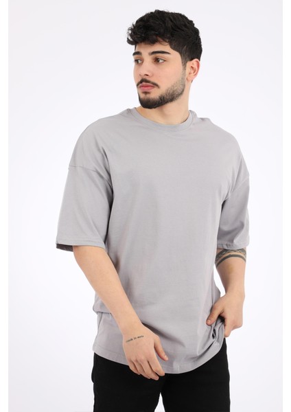 Stil Kombin Düz Basic Oversize Tişört Bld
