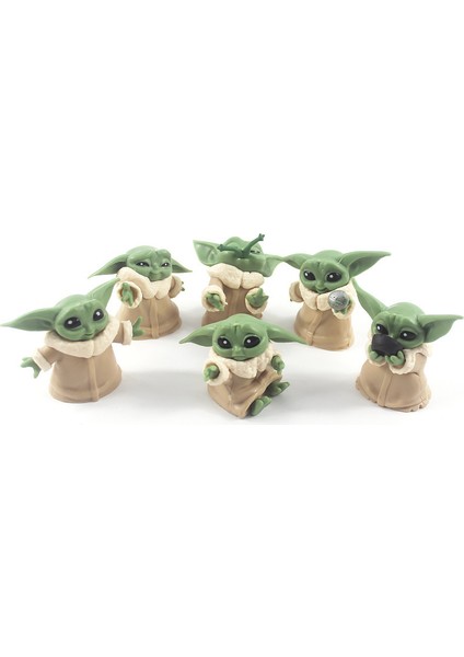 Figür Star Wars 4.5-6 cm 6'lı Bebek Yoda Pvc Action Figure Heykeli Oyuncak Set Dekorasyon Bebek (Yurt Dışından)