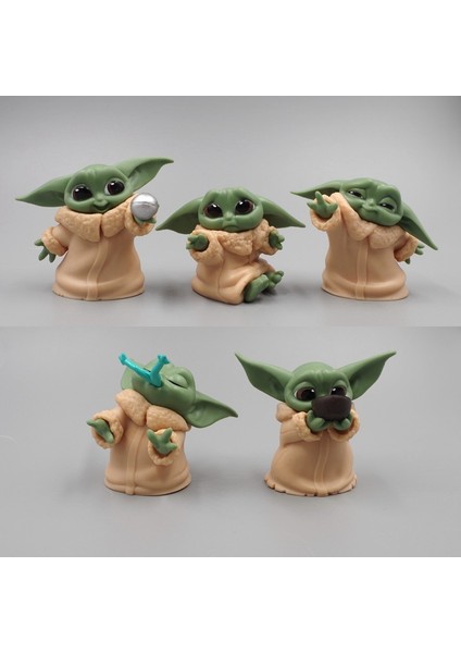 Figür Star Wars 5-8 cm 5'li Bebek Yoda Aksiyon Figürleri Dekorasyon Oyuncak Hareketli Model (Yurt Dışından)