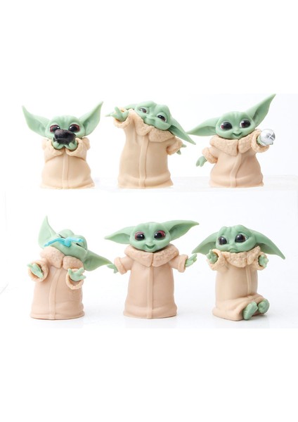 Figür Star Wars 6.5 cm 10 Adet Bebek Yoda Bebek Aksiyon Figürleri Süsler Model Oyuncak Heykeli (Yurt Dışından)