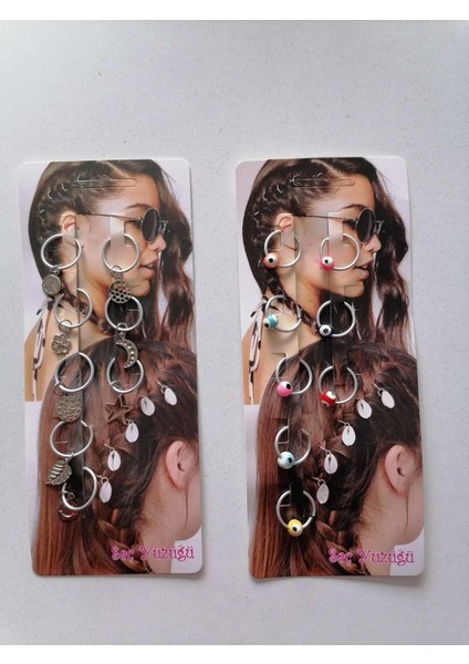 Saç Yüzüğü 2 Kartela 16 Adet Model6